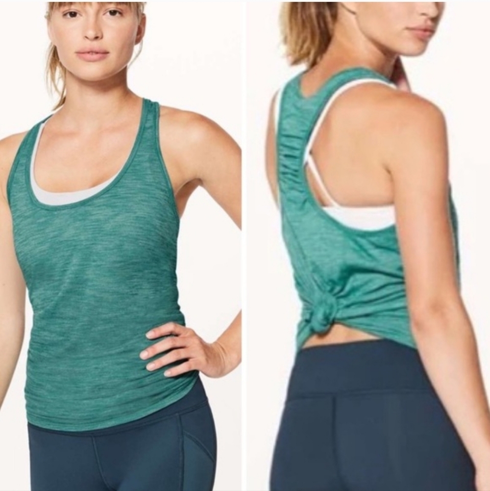 Lululemon Our Sport Tank Heathered Teal Green Size 4